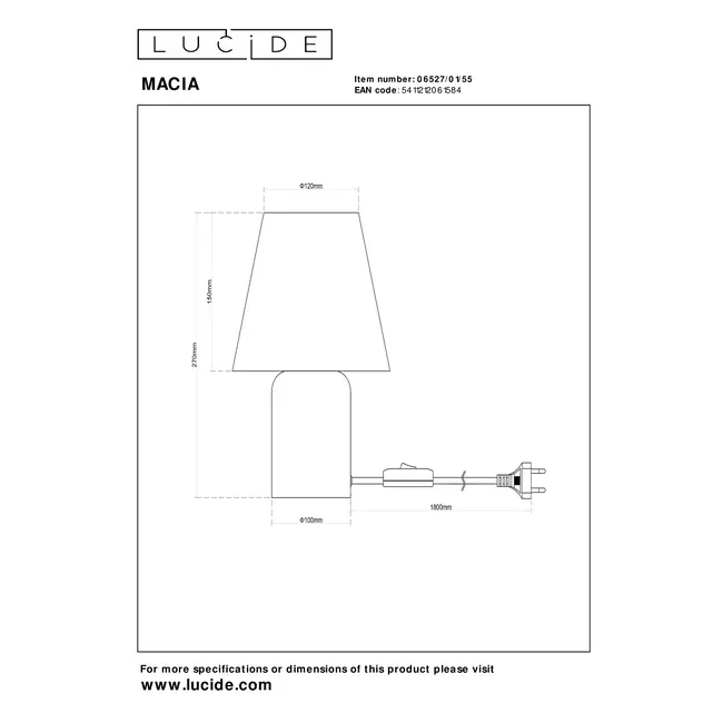 MACIA - Tafellamp - 1xE14 - Terracotta - 06527/01/55