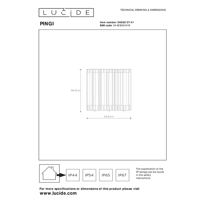 PINGI - Lampadaire Rechargeable Intérieur/Extérieur - Batterie/Piles - Ø 33,5 cm - LED 3 StepDim - 1x3W 3000K - IP44 - Taupe - 06822/37/41