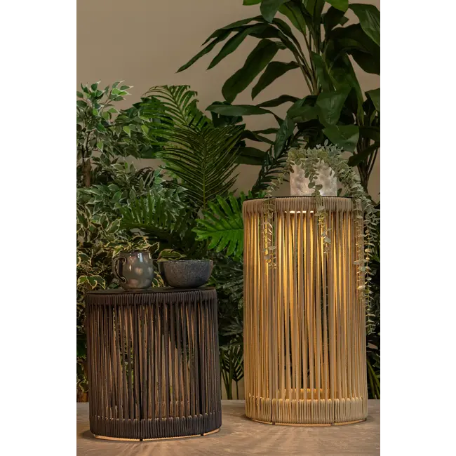 PINGI - Oplaadbare Vloerlamp Binnen/Buiten - Accu/Batterij - Ø 33,5 cm - LED 3 StepDim - 1x3W 3000K - IP44 - Taupe - 06822/62/41