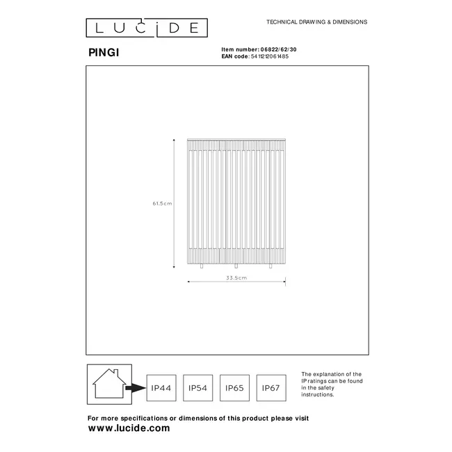 PINGI - Rechargeable Floor lamp Indoor/Outdoor - Battery pack - Ø 33,5 cm- LED 3 StepDim - 1x3W 3000K - IP44 - Black - 06822/62/30