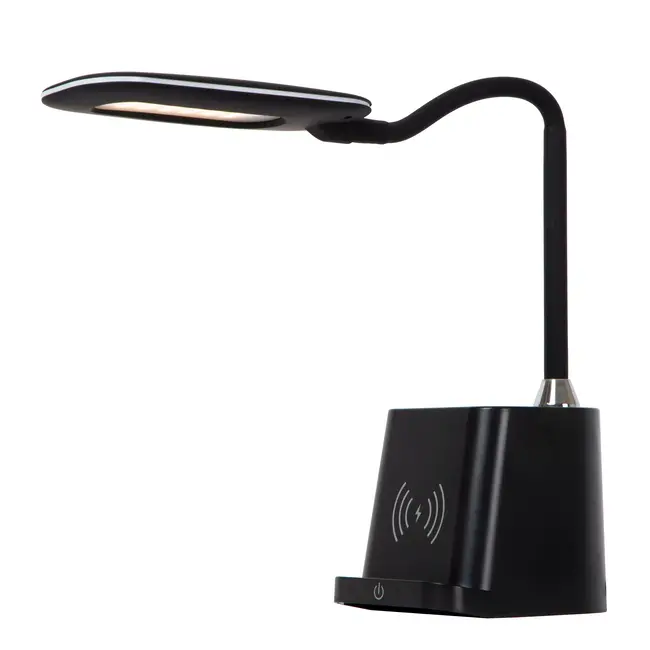 PENNY - Lampe de bureau - LED Dim. - 1x4,7W 3000K - Avec chargeur sans fil - Noir - 18674/06/30