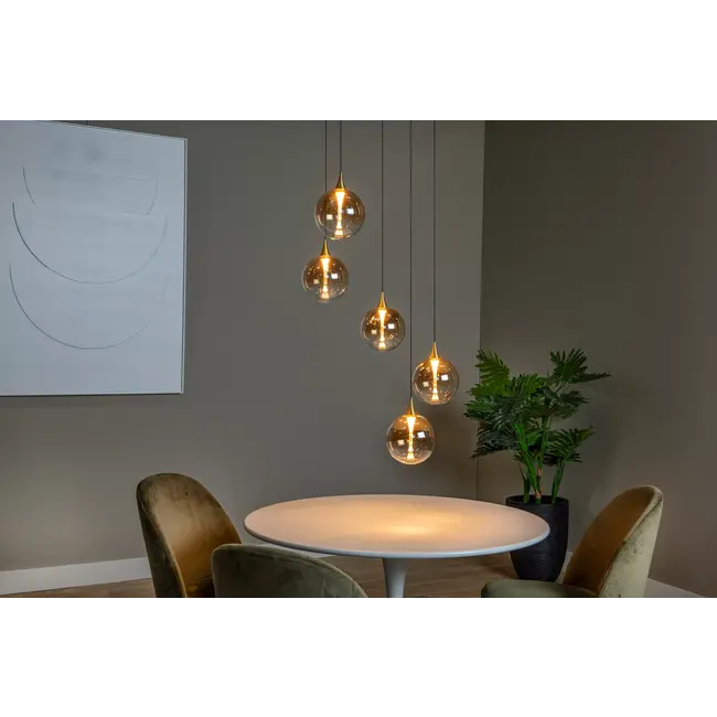 GISELA - Suspension - Ø 48 cm - LED Dim. - 5x3,8W 2700K - Ambre - 13494/18/62