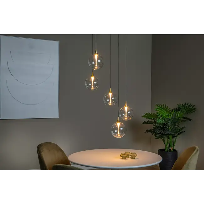 GISELA - Pendant light - Ø 48 cm - LED Dim. - 5x3,8W 2700K - Transparant - 13494/18/60