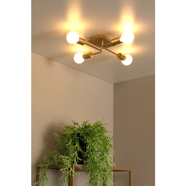 LESTER - Flush ceiling light - 4xE27 - Matt Gold / Brass - 21118/04/02