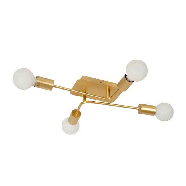 LESTER - Plafonnière - 4xE27 - Mat Goud / Messing - 21118/04/02