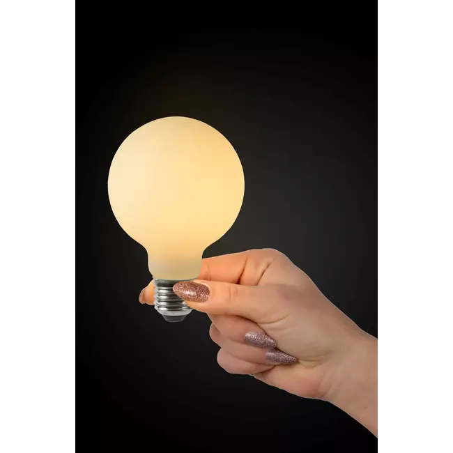Lucide G80 - Filament lamp - Ø 8 cm - LED Dimming. - E27 - 1x4.9W 2700K - Opal