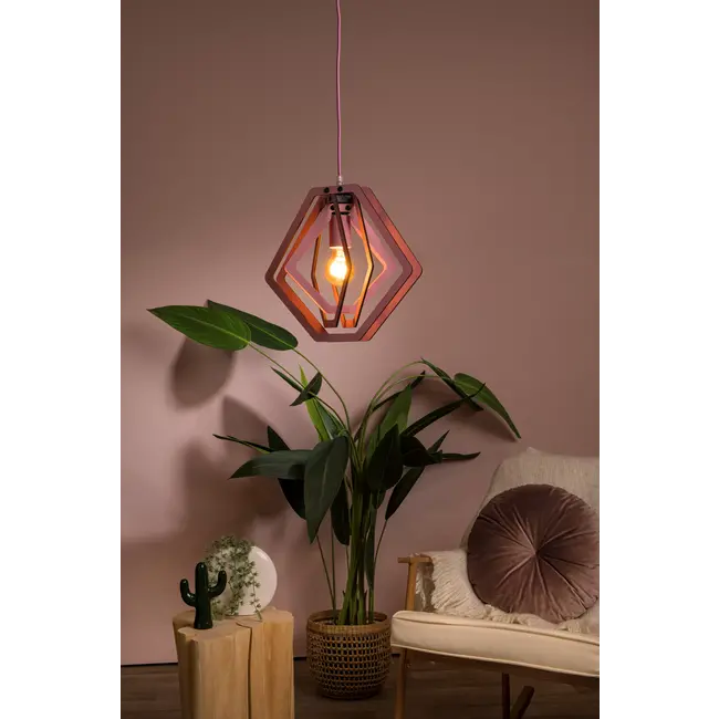 MAURO - Hanglamp Kinderkamer - 1xE27 - Roze - 77489/01/66