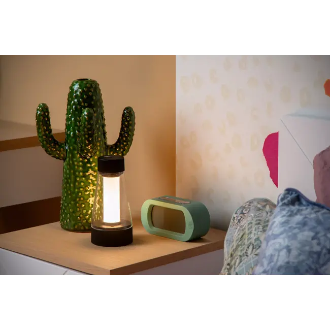 LORALI - Oplaadbare Tafellamp Binnen/Buiten - Accu/Batterij - Ø 7,7 cm - LED Dimb. - IP44 - Zwart - 45500/01/30