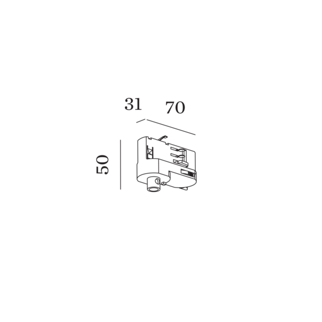 Three-phase rail system Track adapter Black