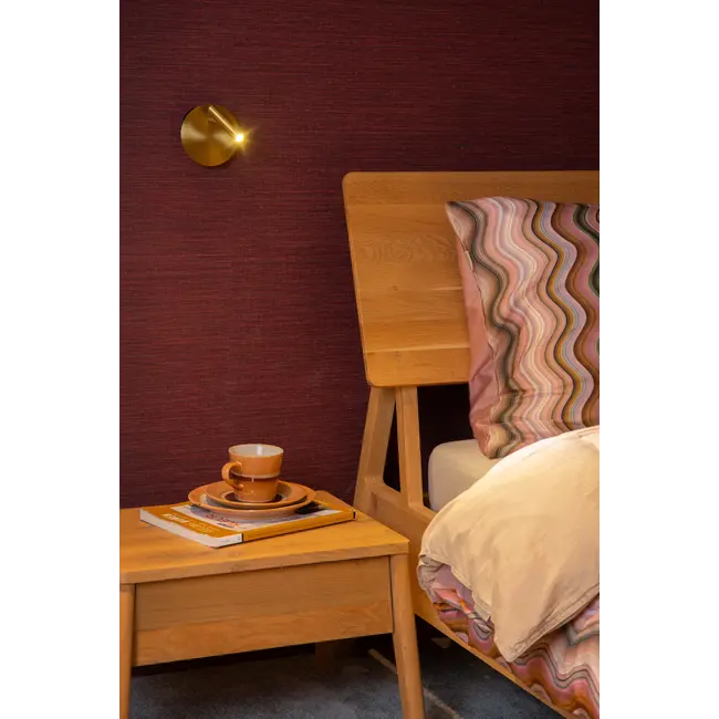 JOLIJN - Oplaadbare Bedlamp / Wandlamp - Accu/Batterij - Ø 10,2 cm - LED - 1x2W 3000K - Magnetisch - Mat Goud / Messing - 77288/03/02