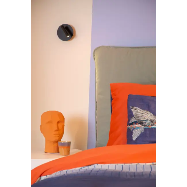 JOLIJN - Oplaadbare Bedlamp / Wandlamp - Accu/Batterij - Ø 10,2 cm - LED - 1x2W 3000K - Magnetisch - Zwart - 77288/03/30