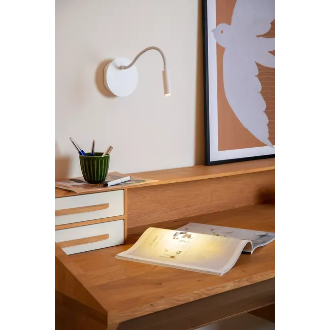 JOLIJN - Rechargeable Bedside lamp / Wall light - Battery pack/batteries - Ø 11 cm - LED - 1x2W 3000K - Magnetic - White - 77289/03/31