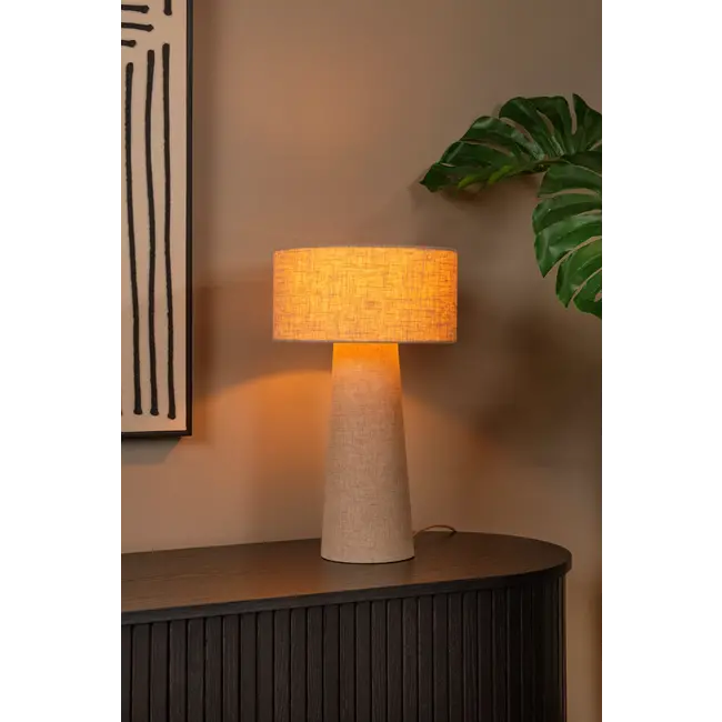 LEEROY - Tafellamp - Ø 30 cm - 1xE27 - Taupe - 03548/50/41