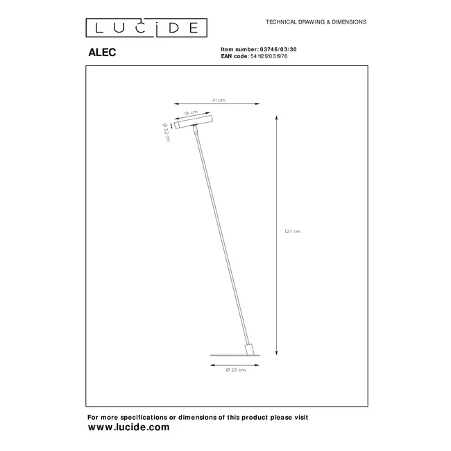 ALEC - Vloerlamp - LED - G9 - 1x3W 2700K - Inclusief omwisselbare kappen - Zwart - 03746/03/30