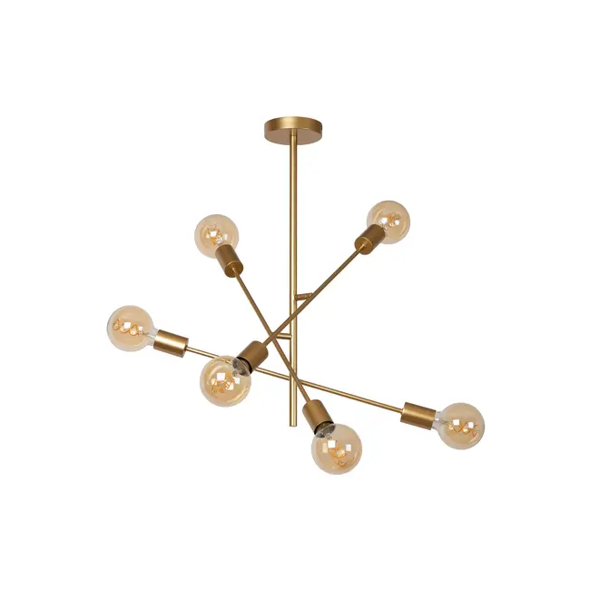 LESTER - Flush ceiling light - 6xE27 - Matt Gold / Brass - 21119/06/02