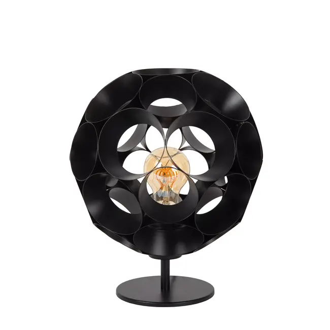 HANNELORE - Tafellamp - Ø 25 cm - 1xE27 - Zwart - 10523/01/30