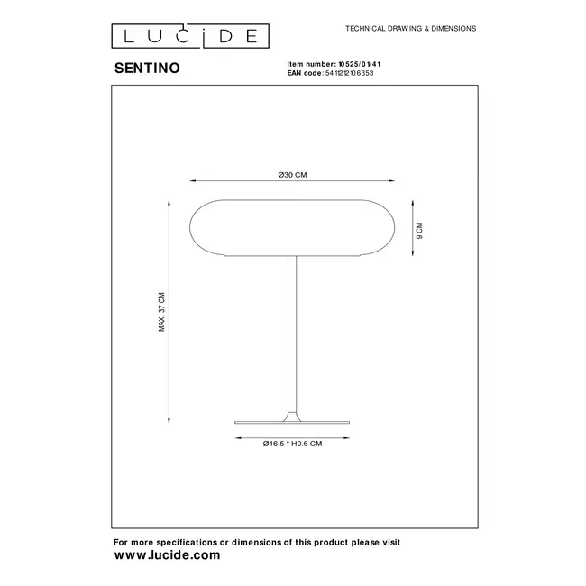 SENTINO - Table lamp - Ø 30 cm - 3xG9 - Taupe - 10525/01/41
