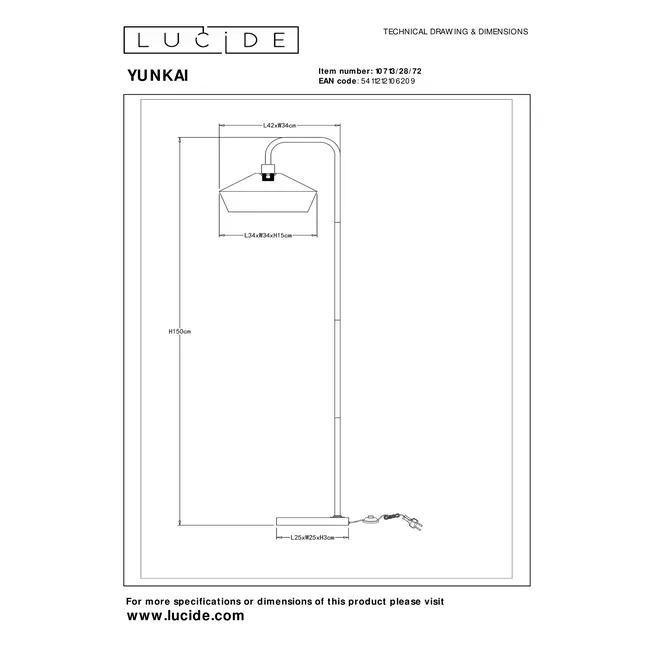 YUNKAI - Vloerlamp - Ø 40 cm - 1xE27 - Naturel - 10713/28/72
