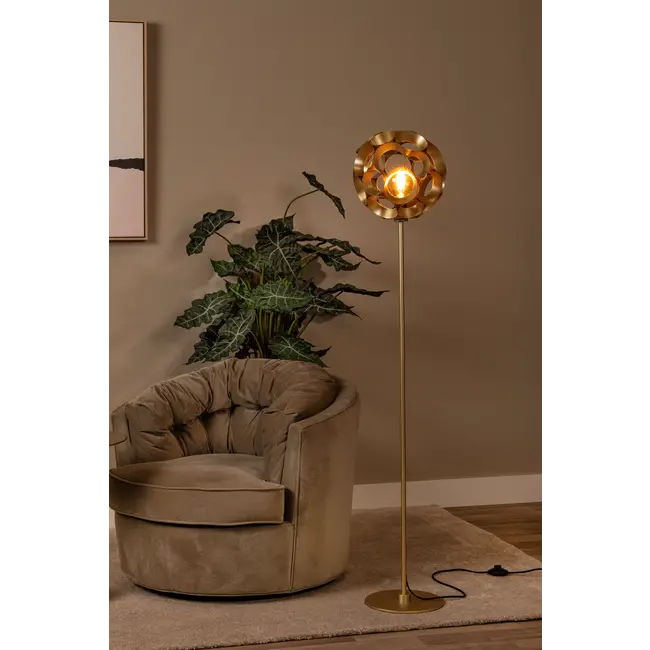 HANNELORE - Floor lamp - Ø 30 cm - 1xE27 - Matt Gold / Brass - 10723/01/02