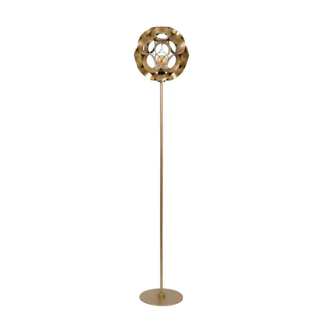 HANNELORE - Vloerlamp - Ø 30 cm - 1xE27 - Mat Goud / Messing - 10723/01/02