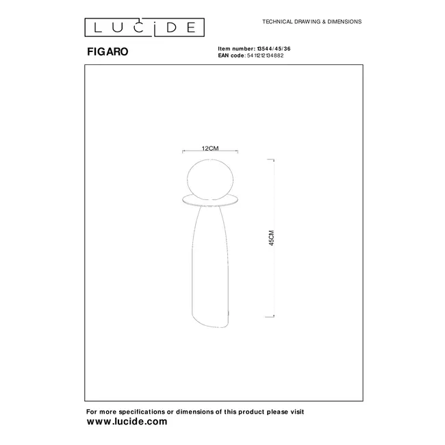 FIGARO - Table lamp - Ø 12 cm - 1xG9 - Grey - 13544/45/36