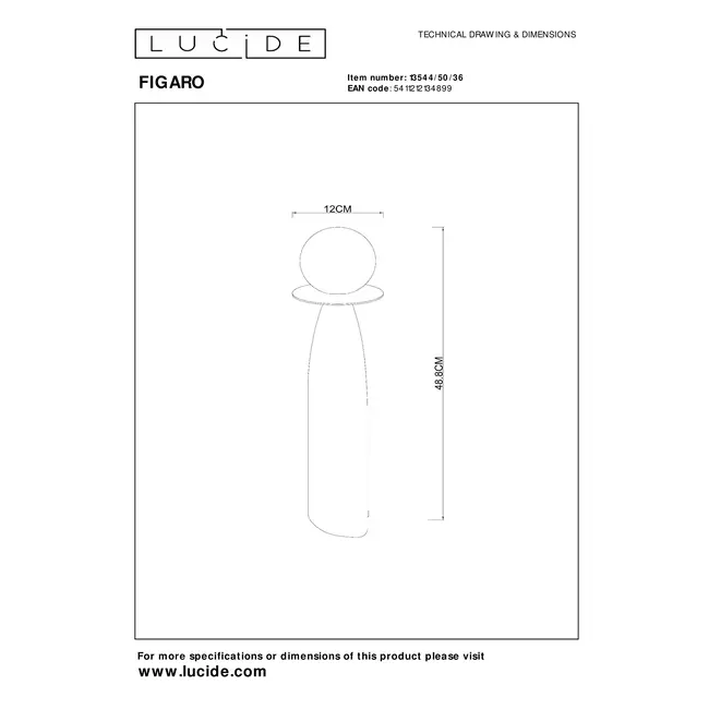 FIGARO - Tafellamp - Ø 12 cm - 1xG9 - Grijs - 13544/50/36