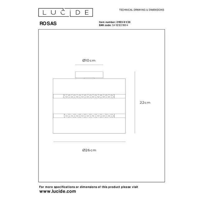 ROSAS - Flush ceiling light - Ø 26 cm - 1xE27 - Black - 21133/01/30