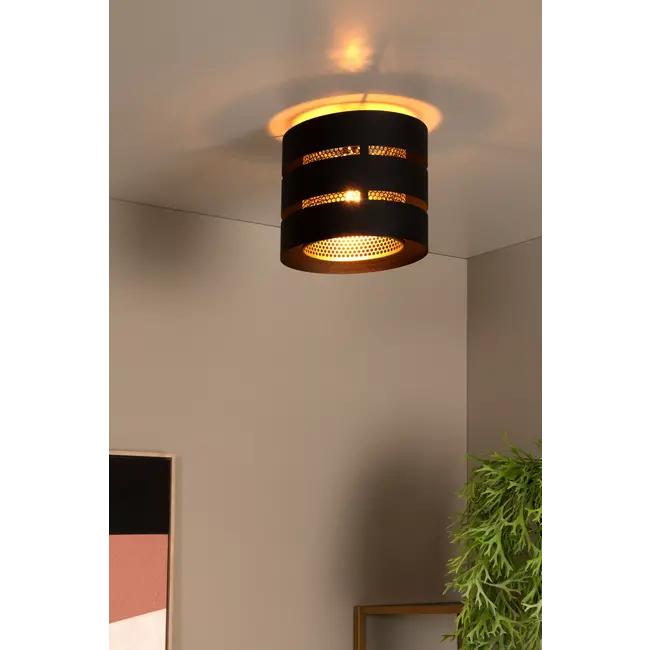 ROSAS - Flush ceiling light - Ø 26 cm - 1xE27 - Black - 21133/01/30