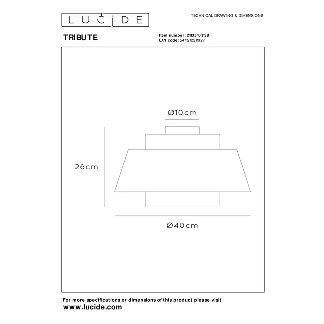 TRIBUTE - Flush ceiling light - Ø 40 cm - 1xE27 - Cream - 21135/01/38