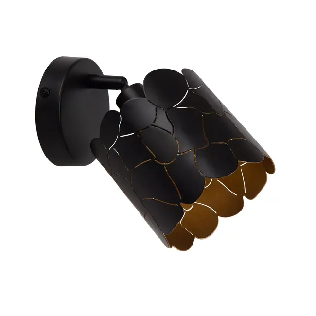 ALMELO - Wandspot / Wandlamp - Ø 12 cm - 1xE14 - Zwart - 21234/01/30