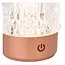 LILI - Oplaadbare Tafellamp - Accu/Batterij - Ø 8 cm - LED Dimb. - 1x3W 2700K/3000K - Koper - Set van 3 - 46520/03/17
