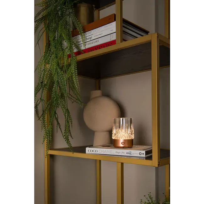 LILI - Lampe de table Rechargeable - Batterie/Piles - Ø 8 cm - LED Dim. - 1x3W 2700K/3000K - Cuivre - Ensemble de 3 - 46520/03/17