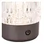LILI - Oplaadbare Tafellamp - Accu/Batterij - Ø 8 cm - LED Dimb. - 1x3W 2700K/3000K - Zwart chroom - Set van 3 - 46520/03/08
