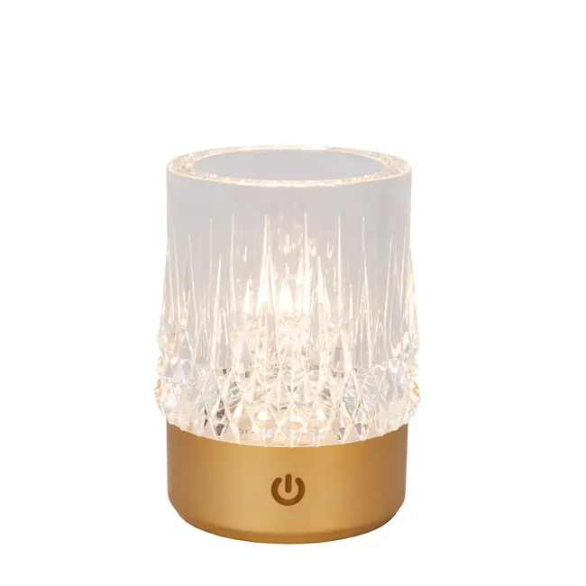 LILI - Lampe de table Rechargeable - Batterie/Piles - Ø 8 cm - LED Dim. - 1x3W 2700K/3000K - Or Mat / Laiton - Ensemble de 3 - 46520/03/02