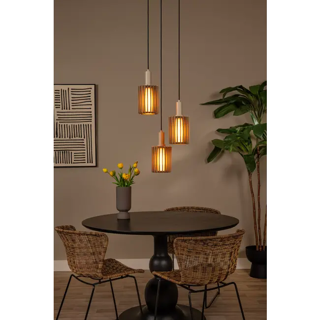 LAMBRES - Hanglamp - 3xE27 - Taupe - 45410/13/41
