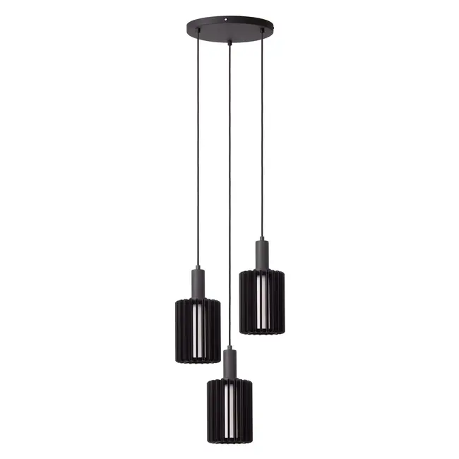 LAMBRES - Hanglamp - 3xE27 - Zwart - 45410/13/30