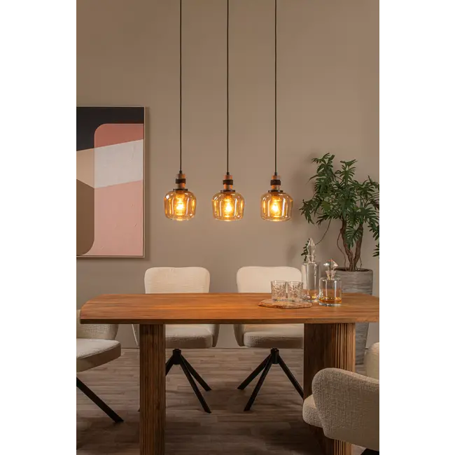 ILONA - Pendant light - 3xE27 - Amber - 45408/03/62