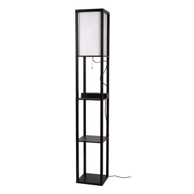 MENNO - Lampadaire - 1xE27 - Avec chargeur sans fil - Noir - 44799/81/30