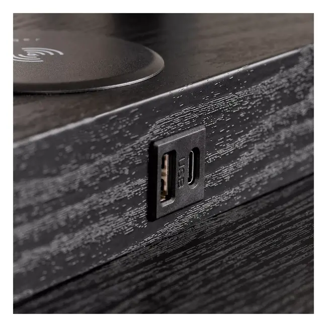 MENNO - Lampadaire - 1xE27 - Avec chargeur sans fil - Noir - 44799/81/30