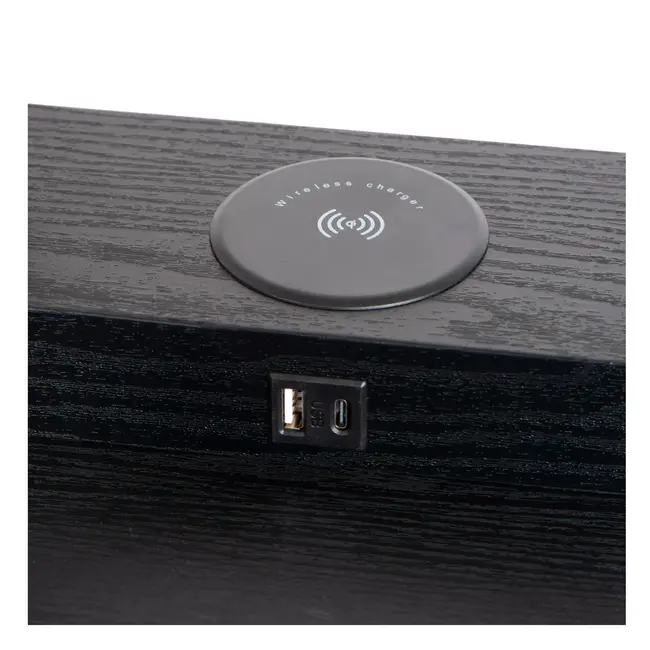 MENNO - Lampadaire - 1xE27 - Avec chargeur sans fil - Noir - 44799/81/30