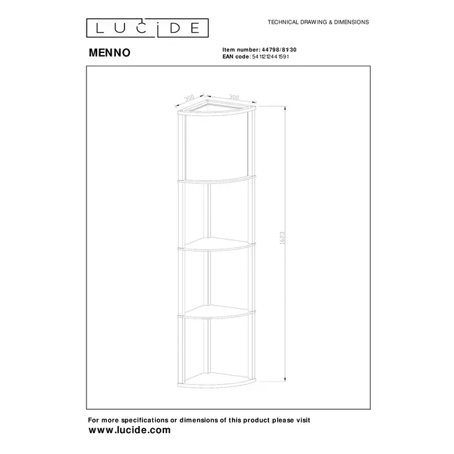 MENNO - Vloerlamp - 1xE27 - Zwart - 44798/81/30