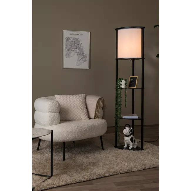 MENNO - Lampadaire - 1xE27 - Noir - 44798/81/30