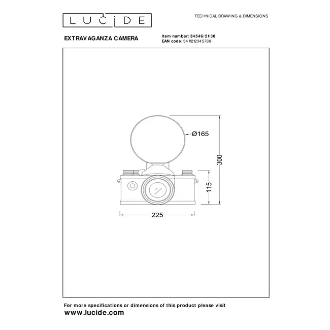 EXTRAVAGANZA CAMERA - Table lamp - 1xE14 - Black - 34546/21/30