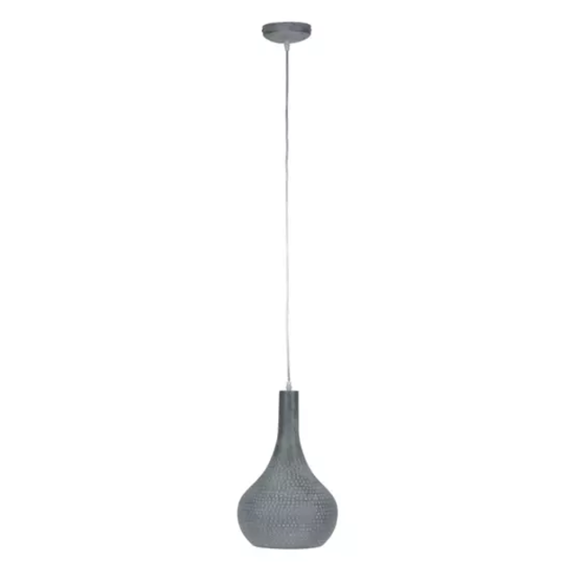 Vintage Hanging Lamp 1L punch cone gray