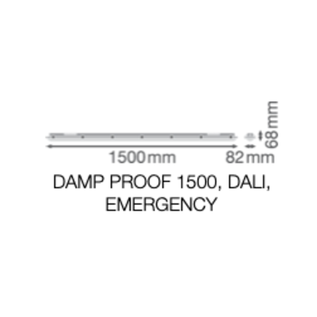 Ledvance DAMP PROOF 1500 46W 830 IP65 GY