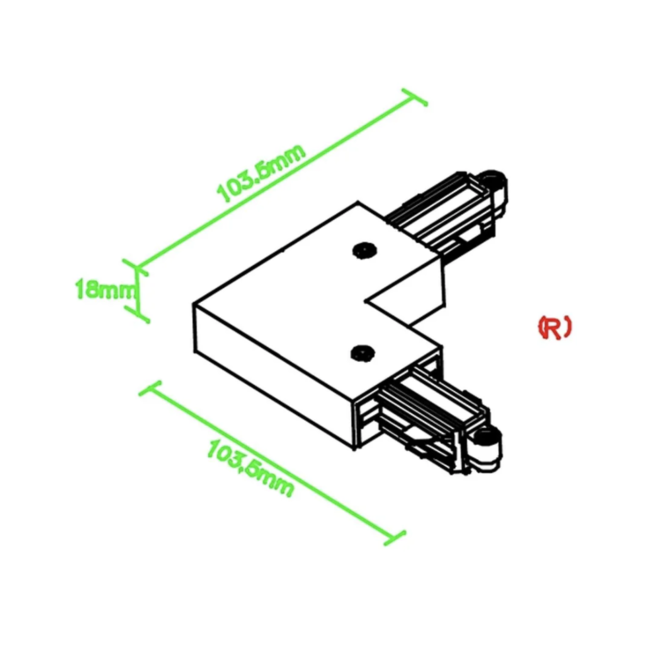 A-Track 1-Phase in/out earth L-Connector Black