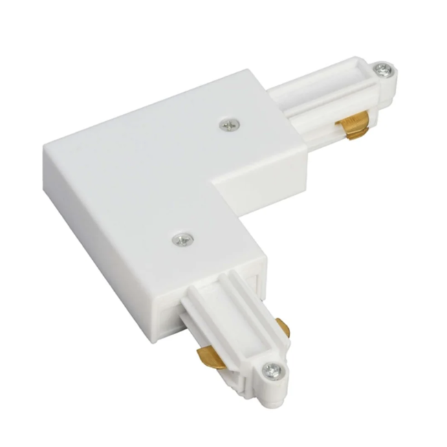 A-Track 1-fase in/uit aarde L-connector wit
