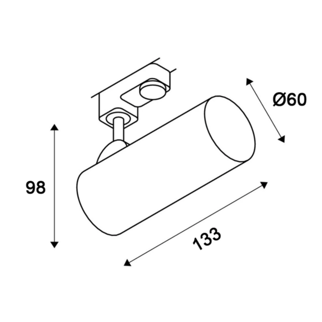 Connor 3-phase track spot white