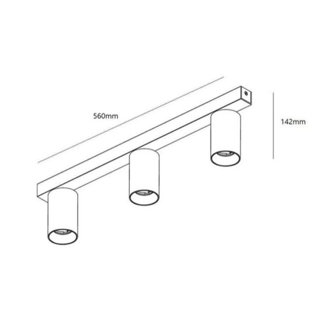 Connor 3 Ceiling Spot Black