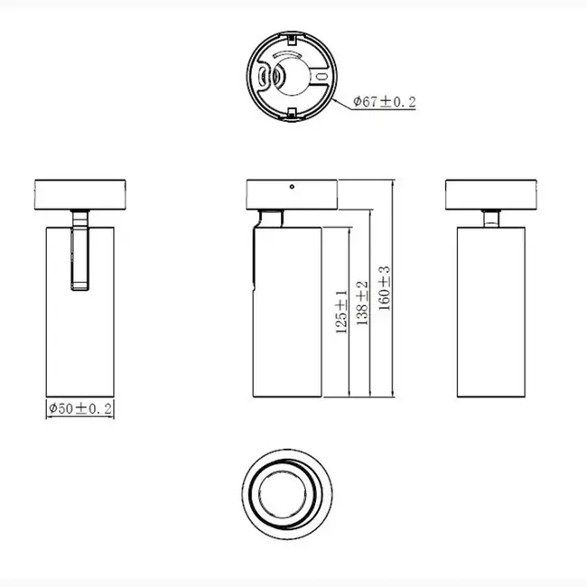 Tuup Ceiling Spot Black - 2700K
